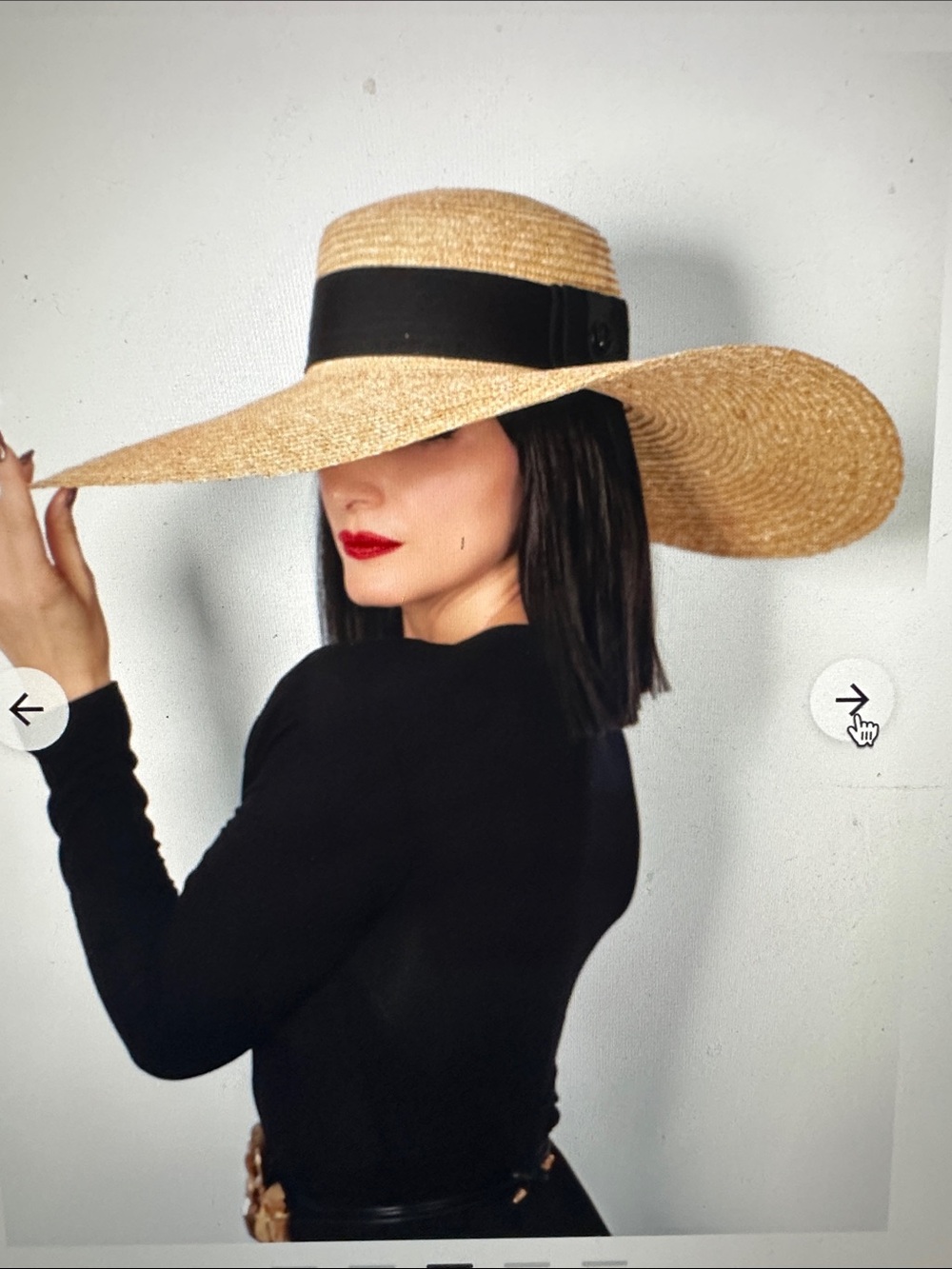 Rose Cherie INES hat Black - Picture 9 of 9